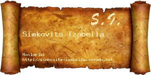 Simkovits Izabella névjegykártya